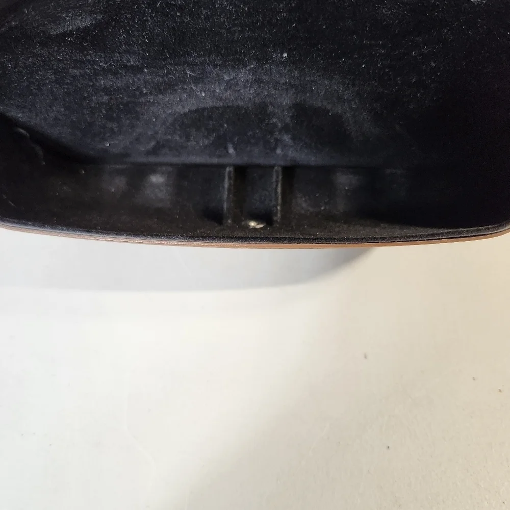 Ray-Ban Brown Pebbled Leather Glasses Case Semi-Soft Flip Top